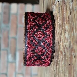 Embroidered Leather Cuff Bracelet